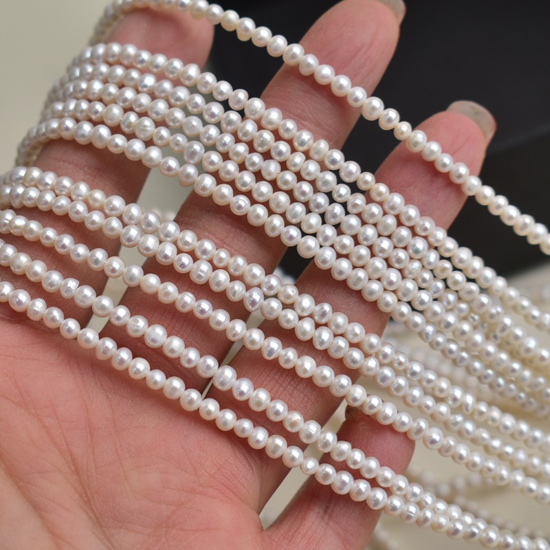 Beading - Натуральный пресноводный жемчуг, белый, размер 3–7