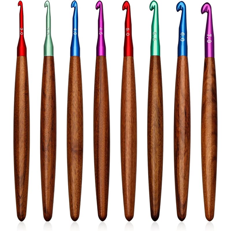 Wooden Crochet Hooks Ergonomic Handle - AB34-алюминиевые крючки для вязания крючком с