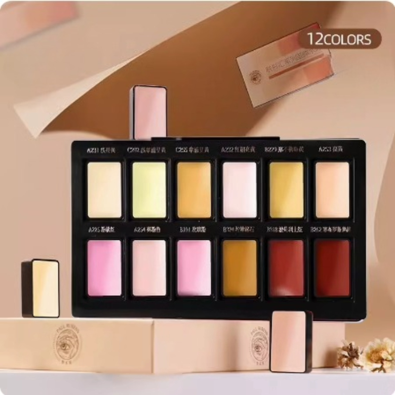 12 цветов кожи, набор однотонн – обзор и цена Watercolor Paint Set Solid Pigment
