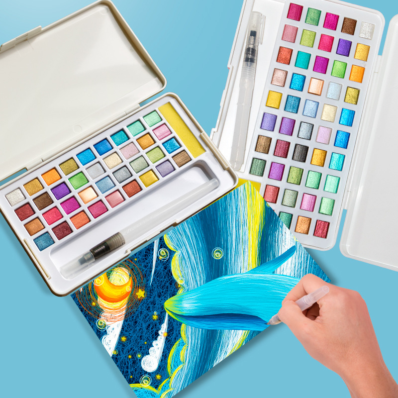 Набор однотонных акварельных к – обзор и цена Watercolor Paint Set Solid Pigment