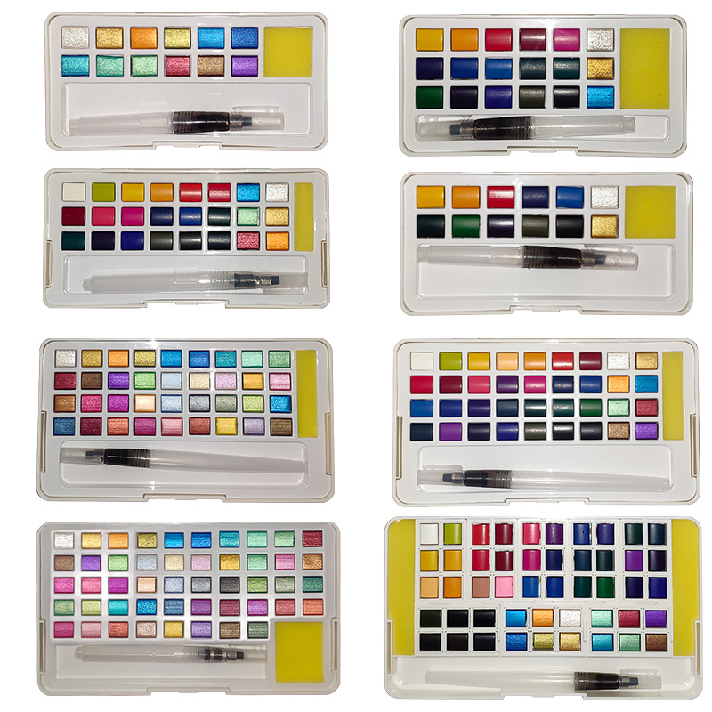 Набор однотонных акварельных к – обзор и цена Watercolor Paint Set Solid Pigment